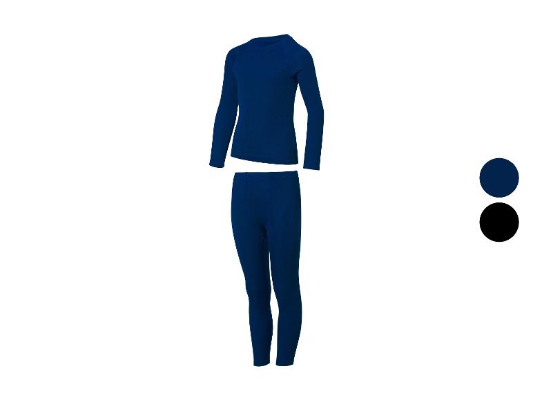 Donkerblauw thermisch ondergoedset met lange mouwen en broek.