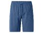 Blauwe herenshort met textuur, elastische tailleband en trekkoord.