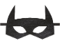 Zwart Batman masker met oren en ooggaten.