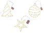 Kerst LED-decoraties: een boom, een ster en een bal, op batterijen.
