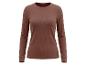 Dames bruin geribbeld T-shirt met lange mouwen