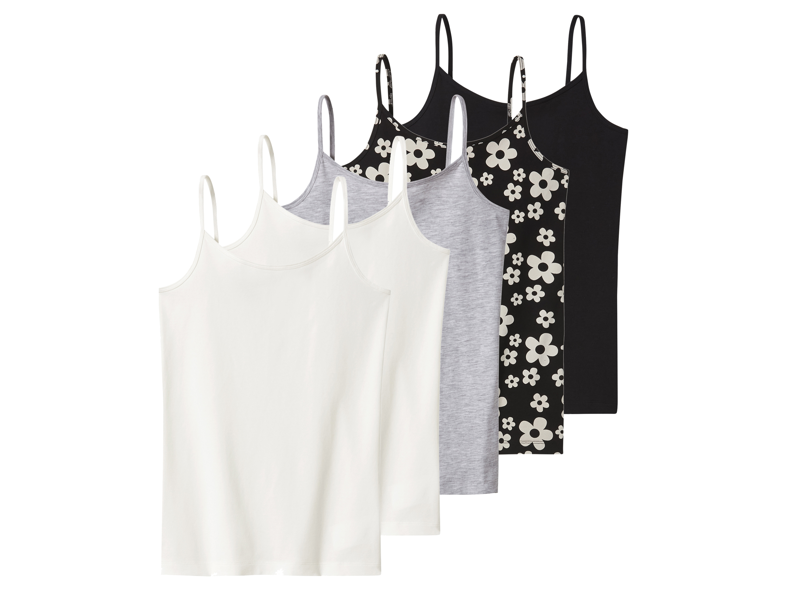 esmara Set van 5 kinder hemden (Zwart/grijs/wit, 134/140)