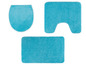Toiletbril, badmat en vloerkleed in turquoise