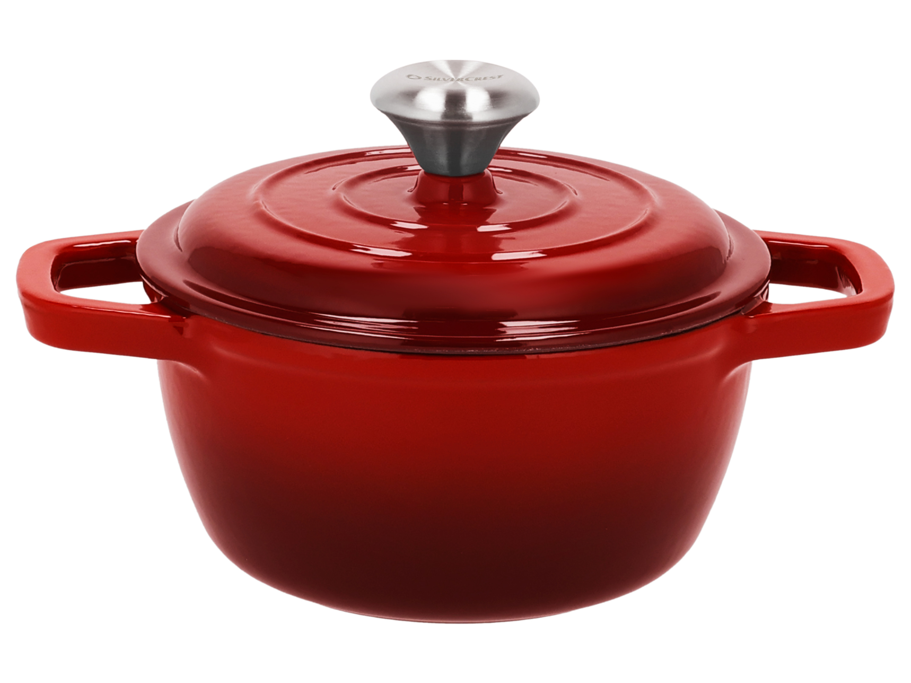 SILVERCREST Gietijzeren pan, Ø16 cm (Rood)