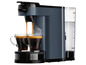 Een Philips Senseo koffiezetapparaat met twee kopjes koffie.