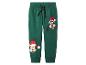 Groene joggingbroek met kerstprints van Mickey Mouse en Goofy