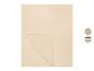 Beige deken met effen design en blauwe streepoptie.