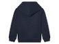 Een donkerblauwe hoodie met lange mouwen.