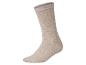 Beige geribbelde katoenen sok met golvende boord
