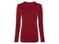 Een donkerrode longsleeve met ronde hals.