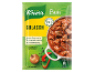 Verpakking goulashkruiden met afbeelding van het gerecht, ui en paprika.