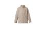 Beige fleecejack met rits en opstaande kraag.