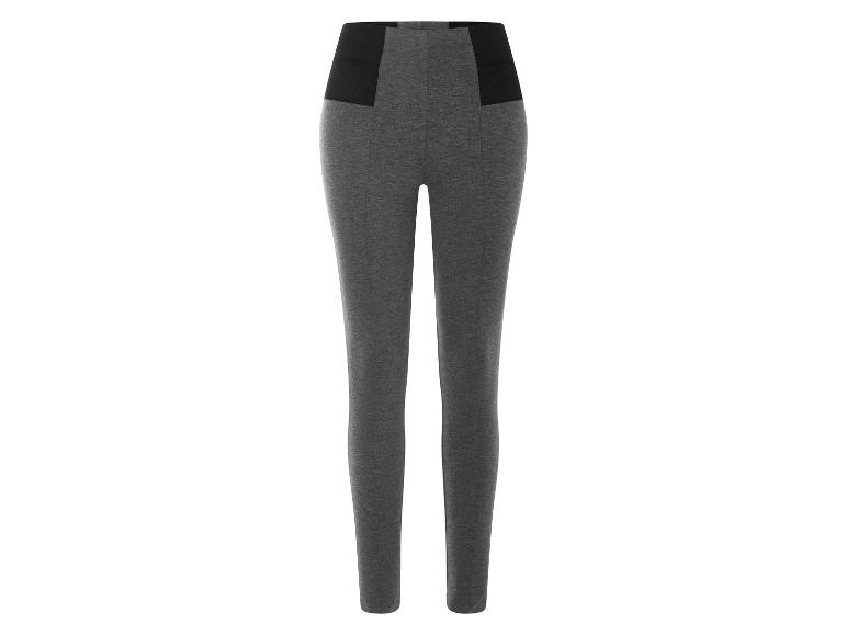 Grijze leggings met hoge taille en zwarte band.