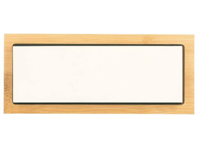 Rechthoekig whiteboard met een bamboe houten frame.