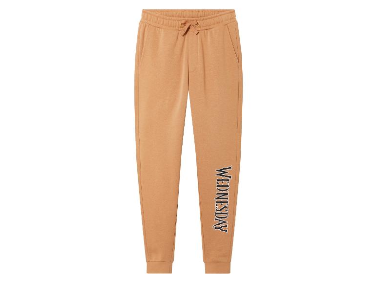 Beige joggingbroek met 'WEDNESDAY' opschrift