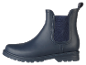 Donkerblauwe regenlaarzen Chelsea stijl.