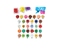 700 kralen set in diverse kleuren en vormen, inclusief ronde en achthoekige.