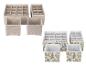 Beige opbergdozen en dozen met citroendruk: multi-compartiment lade-organizers.