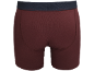 Bordeauxrode herenboxershort met marineblauwe elastische tailleband.
