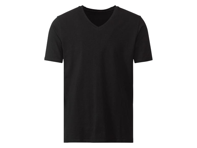 Zwart T-shirt met korte mouwen en V-hals