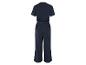 Donkerblauwe jumpsuit, elegante stijl.