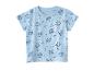 Blauw baby T-shirt met haaien- en vissenprint.