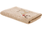 Beige handdoek met geborduurd rendier