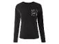 Zwart longsleeve shirt met hartjesprint op de borstzak.
