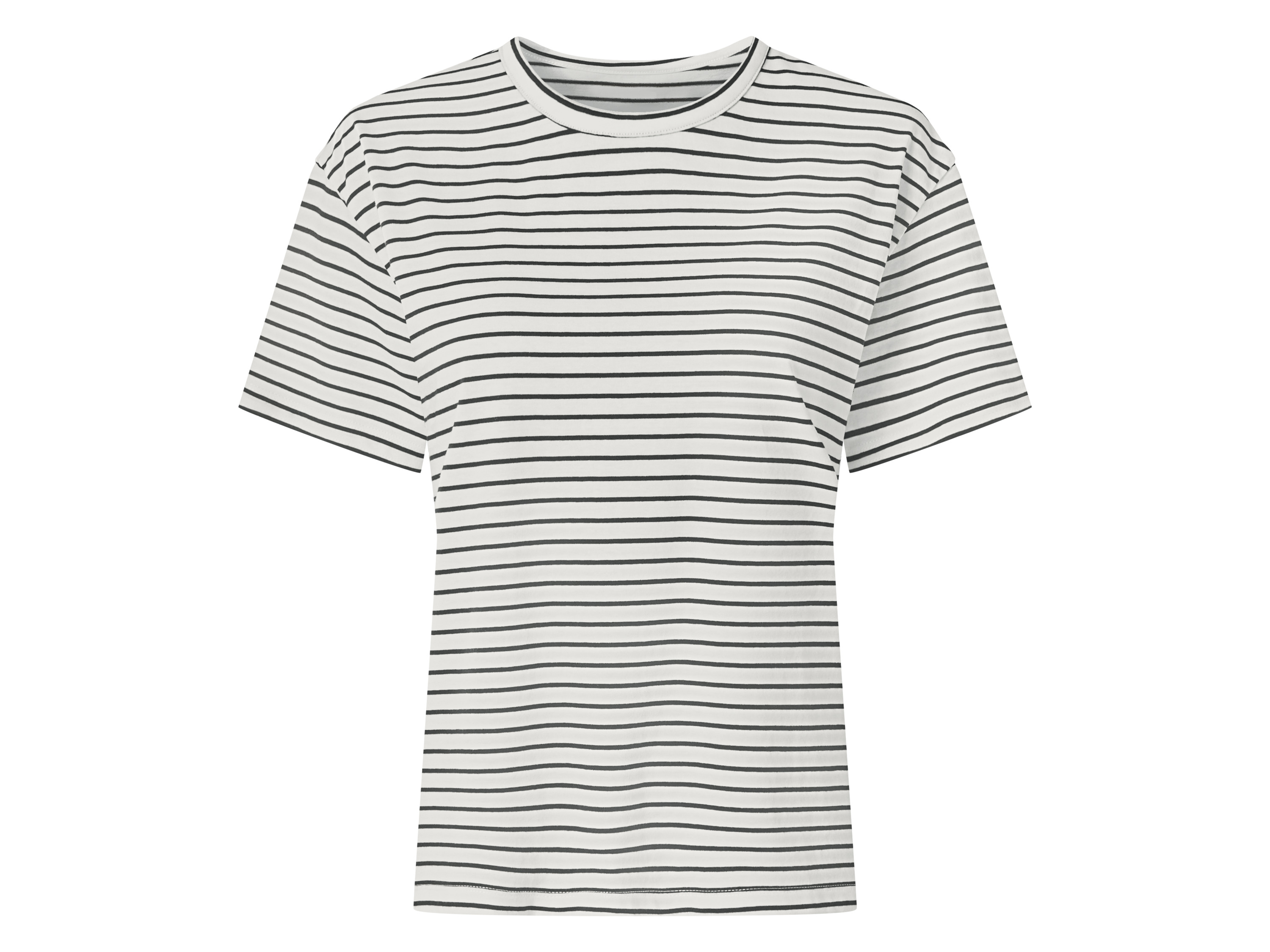 esmara Dames T-shirt (Wit/gestreept, S (36/38))