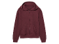 Bordeauxrode ritshoodie met capuchon.