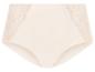 Huidkleurige hoge taille slip met kanten inzetstukken aan de zijkanten.