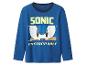 Blauw Sonic T-shirt met lange mouwen voor kinderen met de tekst 'SONIC UNSTOPPABLE'.