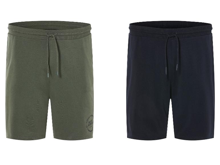 Biologische katoenen shorts, in kaki en zwart. Casual stijl.