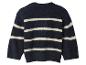 Donkerblauwe gestreepte trui met witte strepen