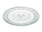 Glazen draaiplateau voor magnetron met de tekst 'FOR MICROWAVE OVEN ONLY'.