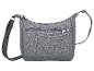 Grijze Esmara schoudertas met metalen ritsen en verstelbare riem.