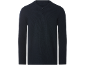 Donkerblauw Henley-shirt met lange mouwen voor heren, wafelstructuur en drie knopen.
