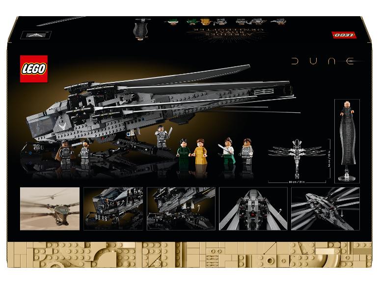 LEGO Dune Atreides Royal Ornithopter set met minifiguren en accessoires.