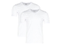 Twee witte t-shirts met korte mouwen en V-hals van MOXX.