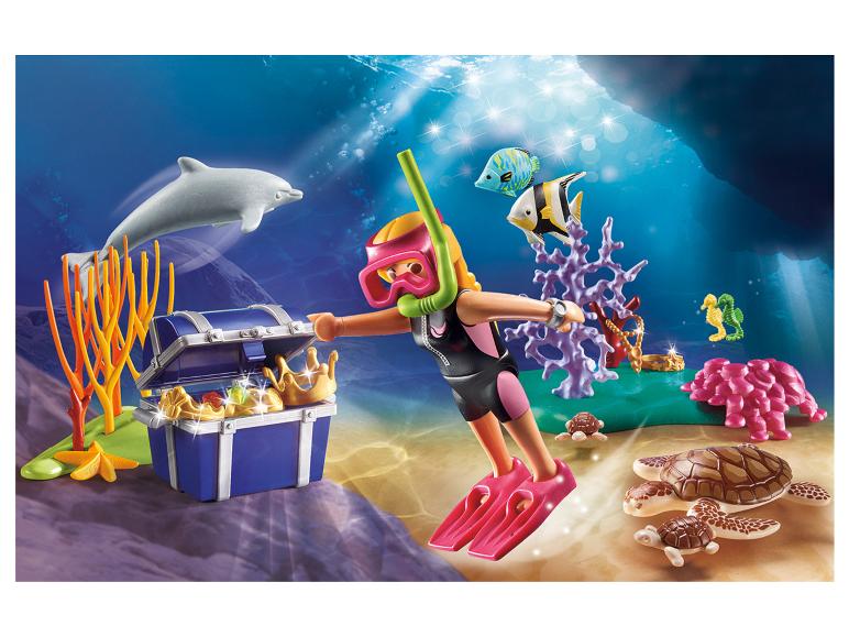 Playmobil duikset met duiker, dolfijn, schat en zeeschildpadden.