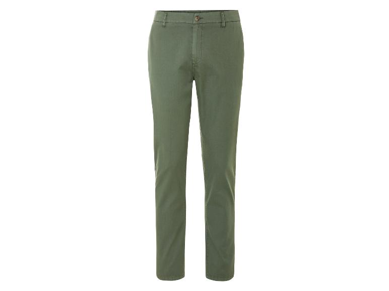 Olijfgroene chino broek voor heren.