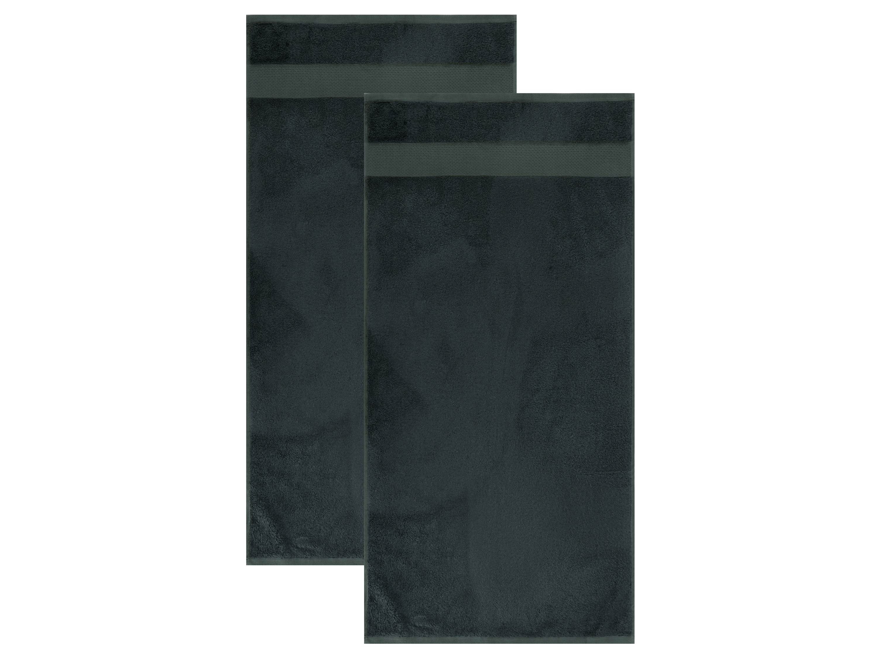 LIVARNO Set van 2 bamboe handdoeken 50 x 100 cm (Marineblauw)