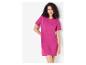 Fuchsia t-shirtjurk voor dames.