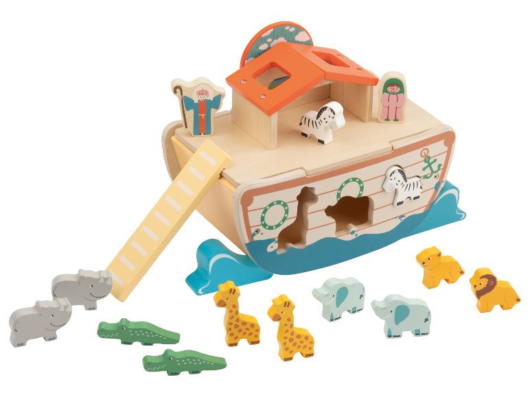 Houten speelgoed Noachs Ark met dieren- en mensenfiguren.