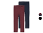 Twee leggings voor meisjes, één bordeauxrood en één donkerblauw.
