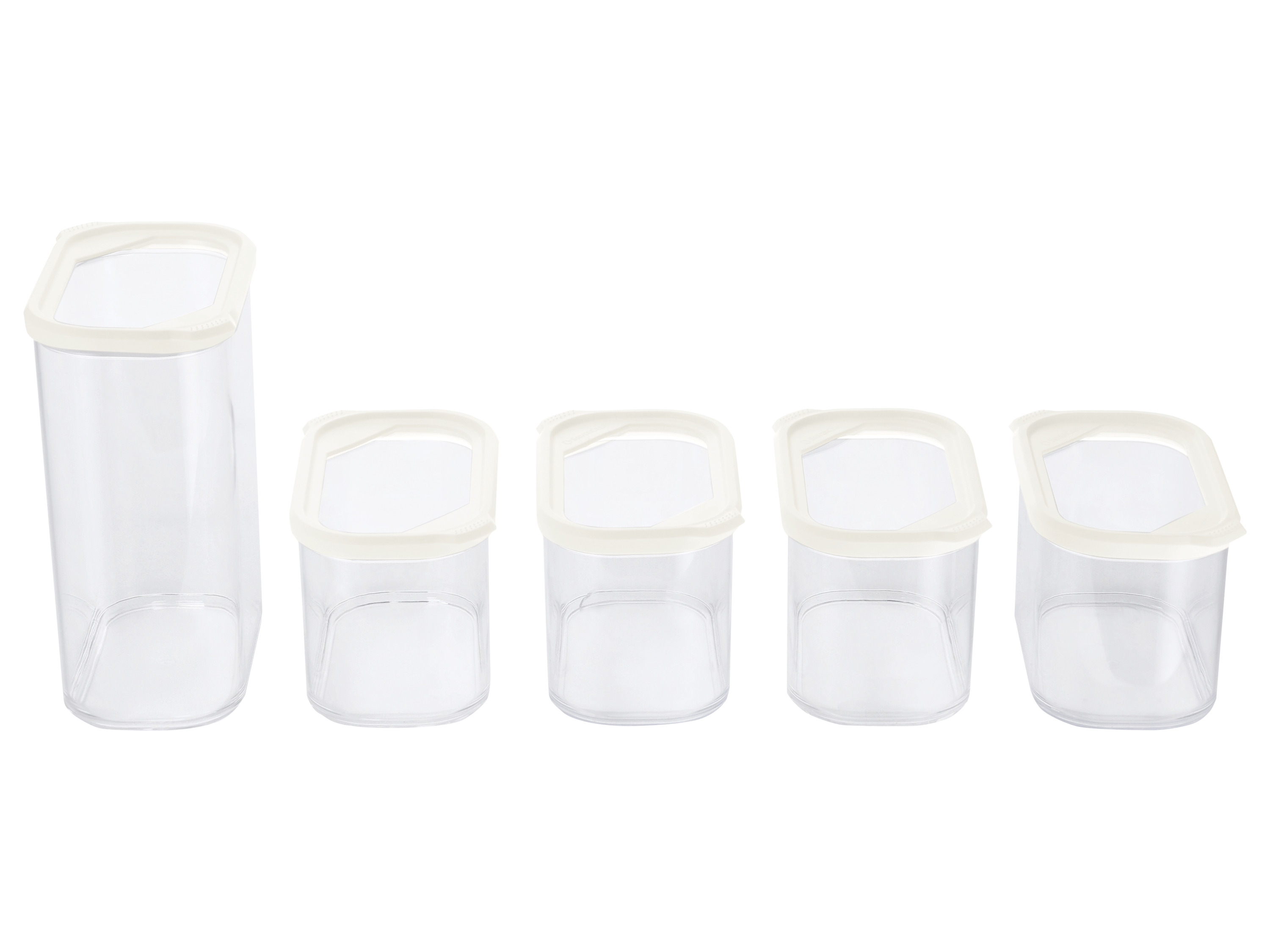 SILVERCREST Vershoudbakjes 5-delig (Set 2 maten/wit)