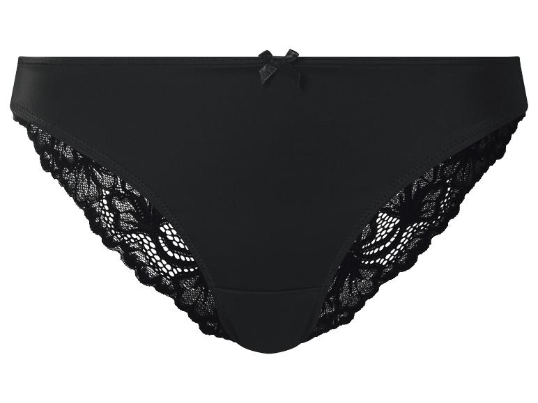Zwarte dames slip met kanten details en een klein strikje