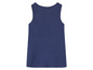 Een donkerblauwe tanktop zonder mouwen.
