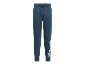 Donkerblauwe joggingbroek met wit logo aan de zijkant.