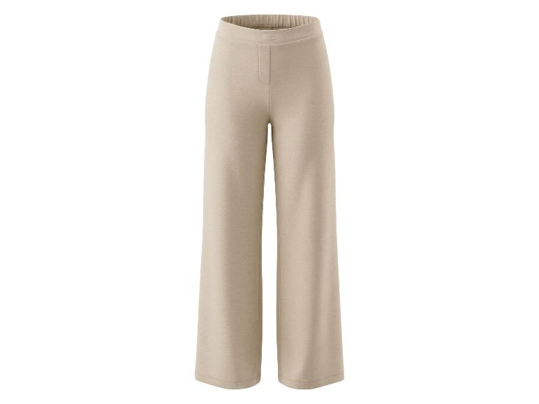 Beige wijde broek met elastische tailleband
